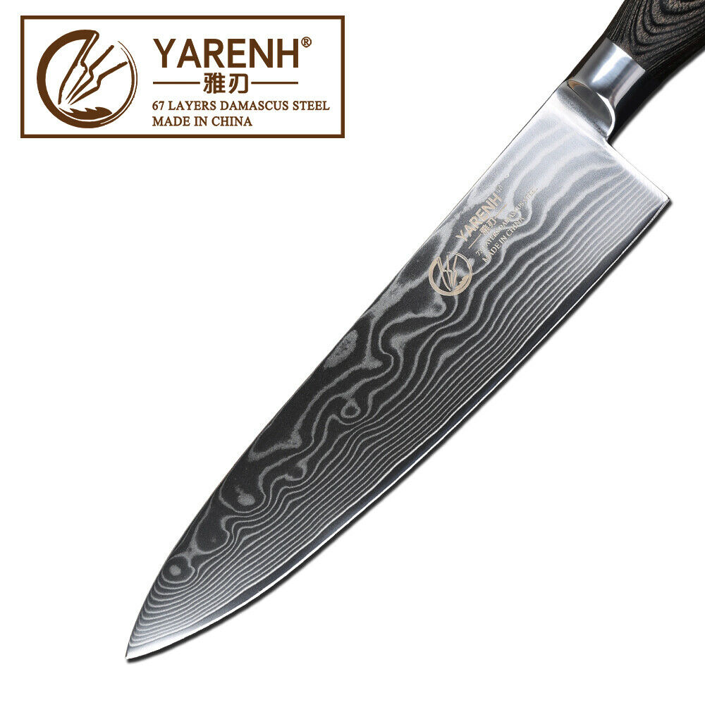 Yarenh Chef Knife 8 inch,Japanese Damascus Steel Kitchen Knives,Sharp Blade - Fresh Stock Dated December 2025