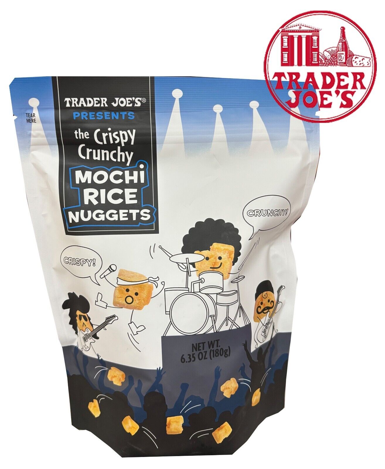 X3 Packs Trader Joe’s Crispy Crunchy Original Mochi Rice Nuggets  Bundle 6.35oz - Fresh Stock Dated February 2026