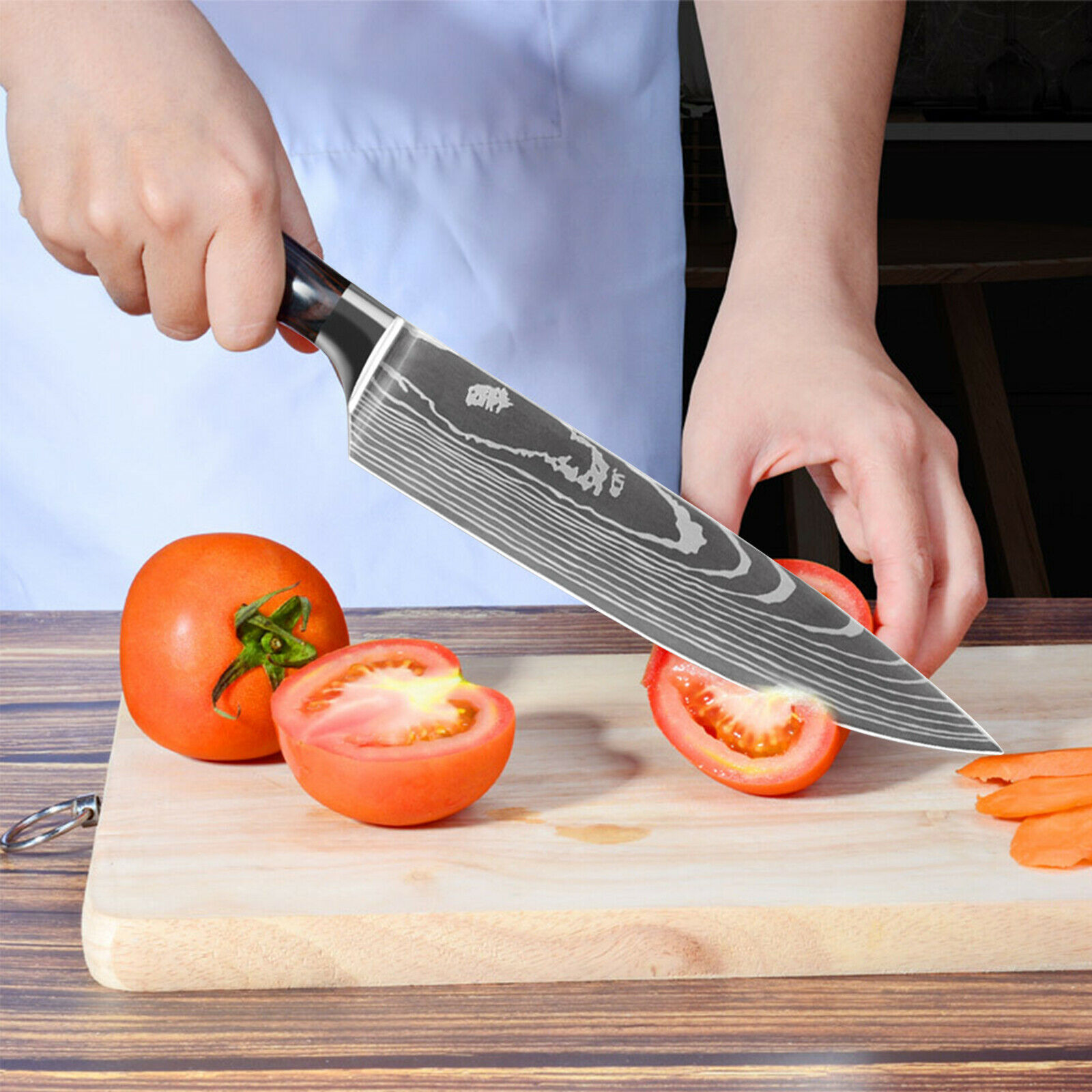 Kitchen Chef Knife Stainless Steel 8/7 Inch Sharp Paring Meat Vegetables Fruit - Fresh Stock Dated December 2025