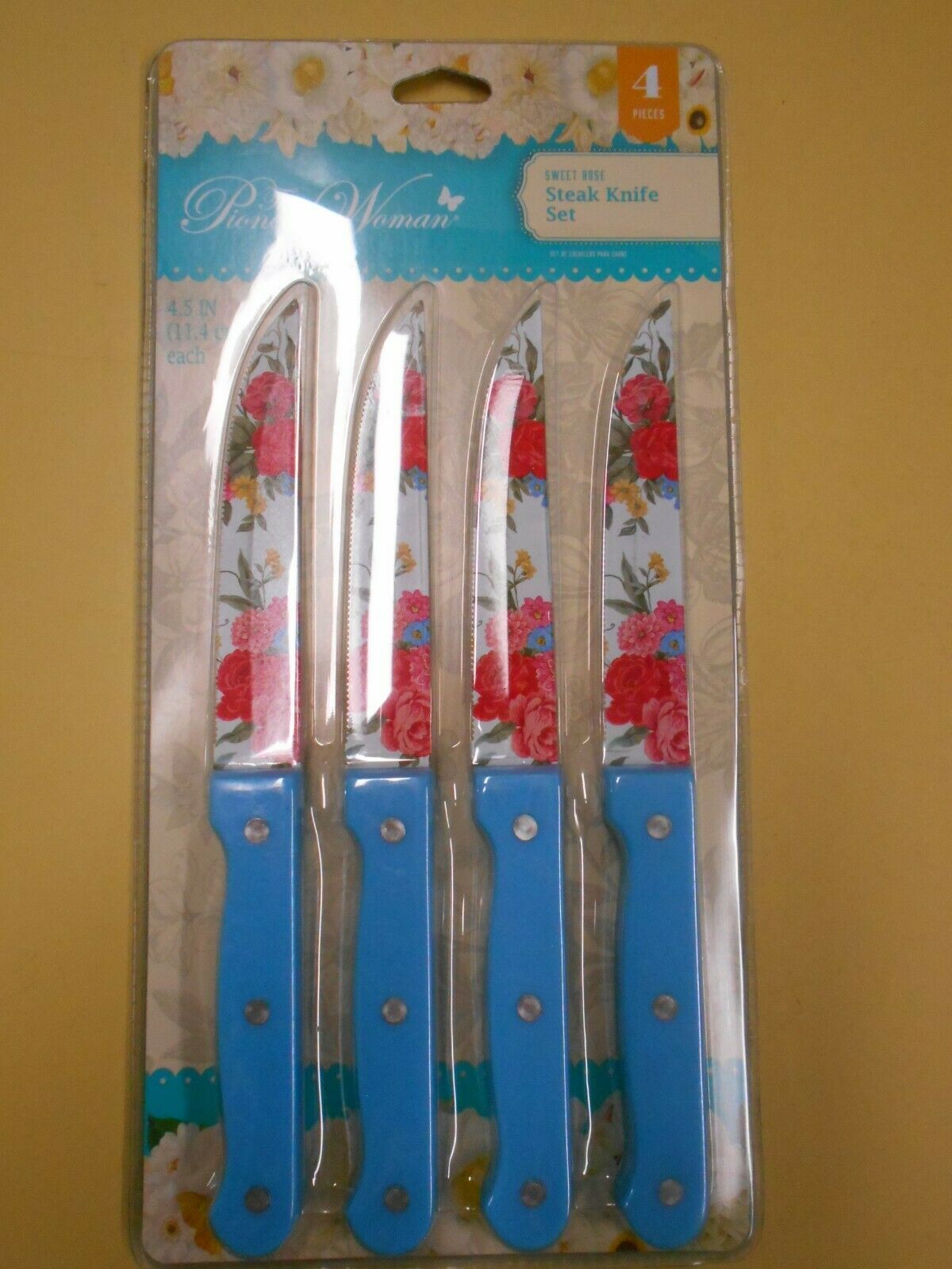 2 Pioneer Woman Floral Steak Knife Sets of 4 Knives NIP 2020 retired - Fresh Stock Dated January 2026