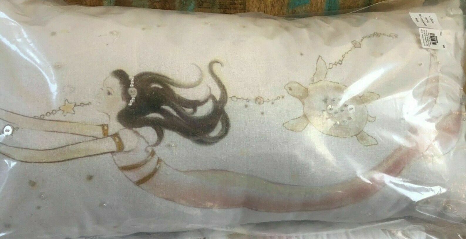 Pottery Barn KIDS ISABELLE MERMAID Decorative Lumbar PILLOW Turtle NEW - Fresh Stock Dated December 2025
