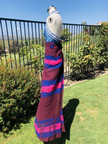 Vintage 1970s  Cotton Wrap Maxi Skirt Tie Dye Medium Multicolor. - Fresh Stock Dated February 2026