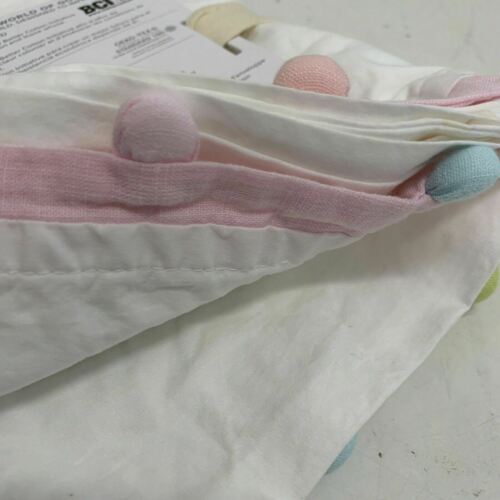 Pottery Barn Kids Rainbow Pom Pom Duvet Cover, Standard Sham, Pink NEW - Fresh Stock Dated December 2025