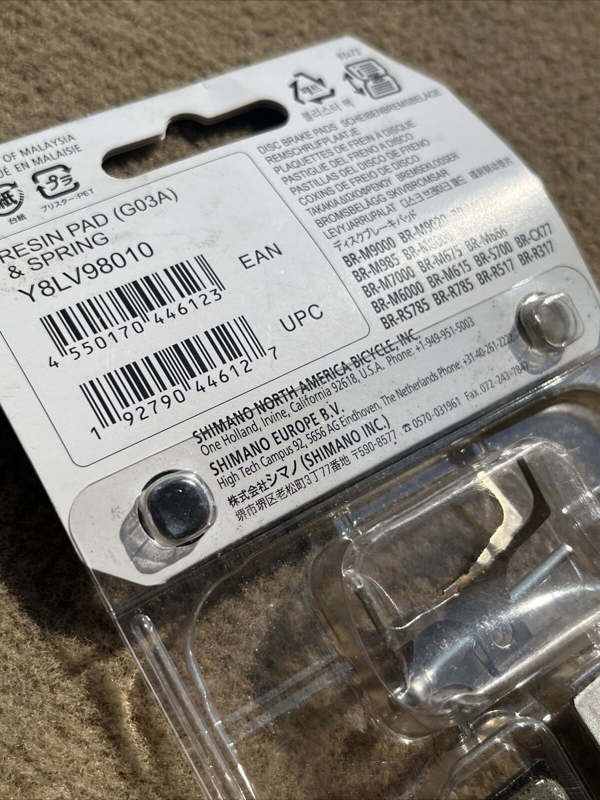 Shimano Disc Brake Pads deore xt slx alfine go3a resin with spring new - Fresh Stock Dated February 2026