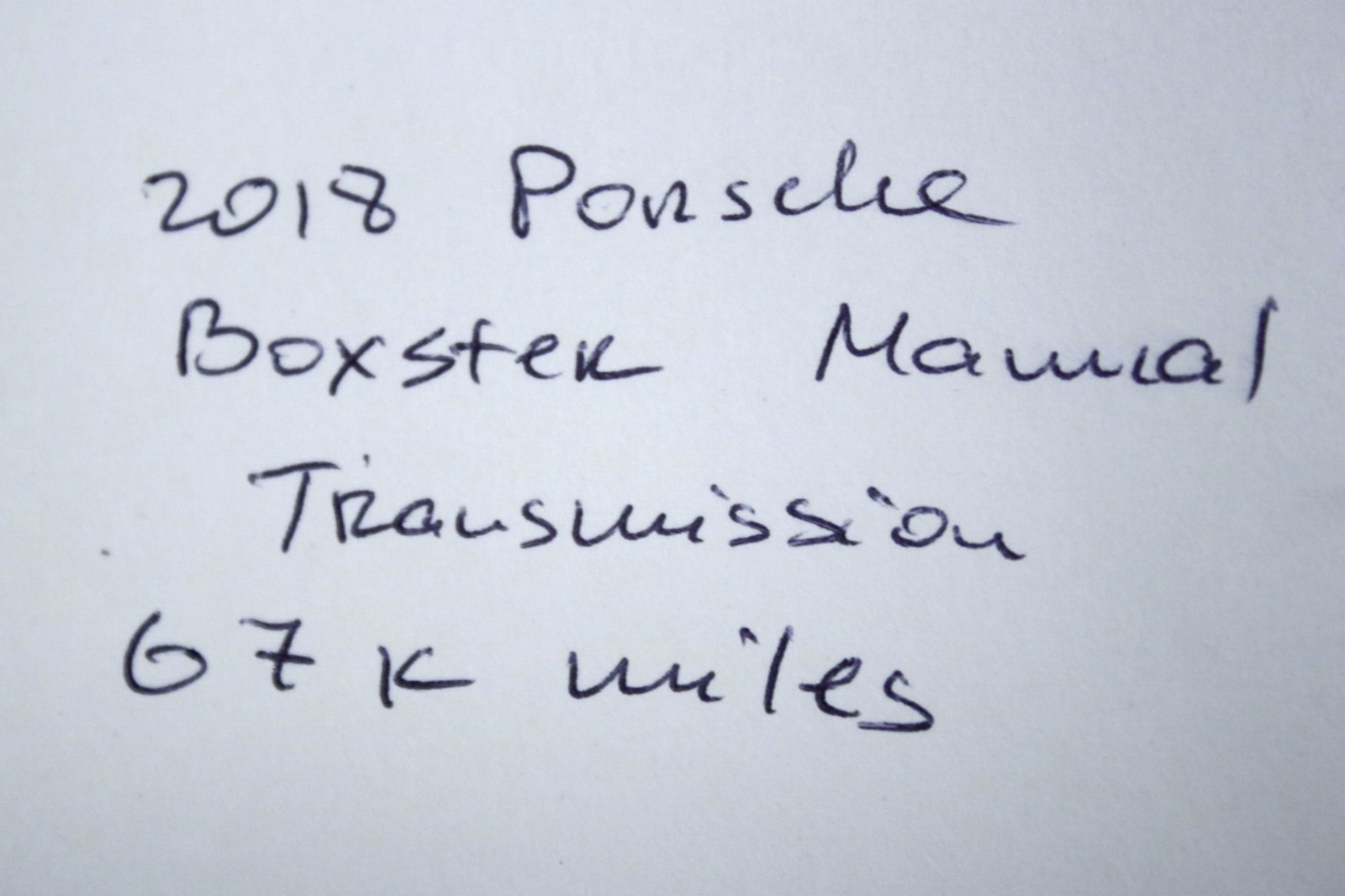 2017 - 2021 Porsche 981 718 Cayman Boxster 2.0L 6-Speed Manual Transmission - Fresh Stock Dated February 2026