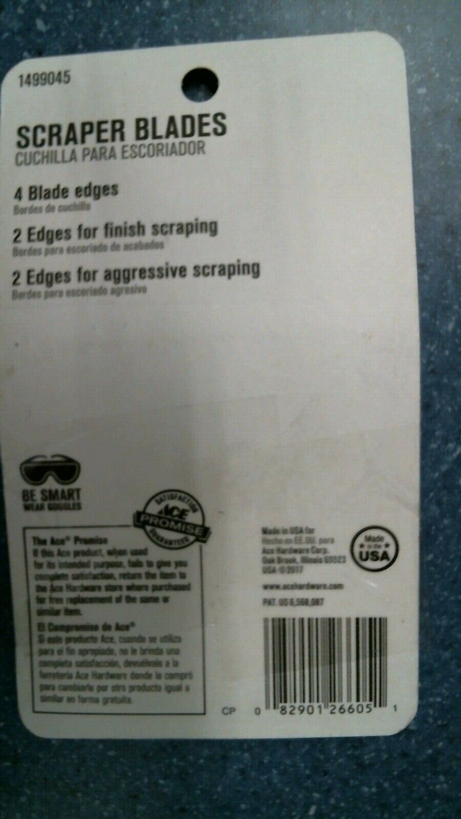 ACE 1499045 Scraper Blades, 2pk, FREE SHIPPING - Fresh Stock Dated February 2026