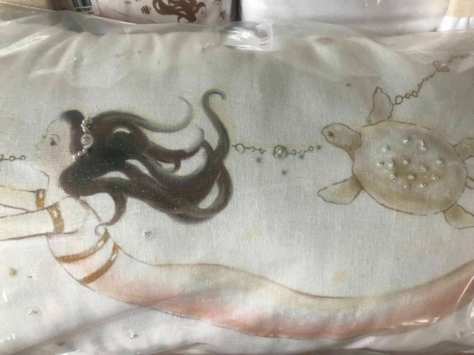 Pottery Barn KIDS ISABELLE MERMAID Decorative Lumbar PILLOW Turtle NEW - Fresh Stock Dated December 2025