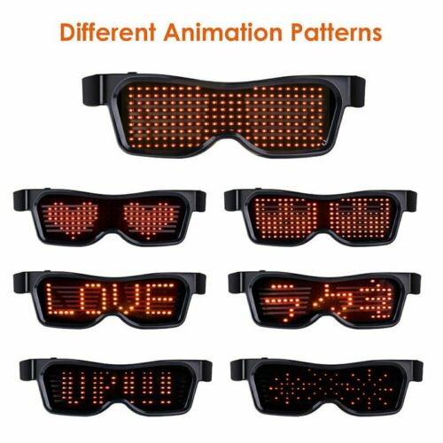 Party Magic Flash LED Glasses App Control Bluetooth Luminous DJ SunGlasses DIY - Fresh Stock Dated February 2026