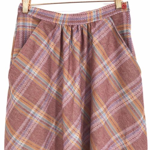 Size 11/12 Vintage Family Fashions by Avon Plaid Pockets Pleated Midi Skirt C064 - Fresh Stock Dated February 2026