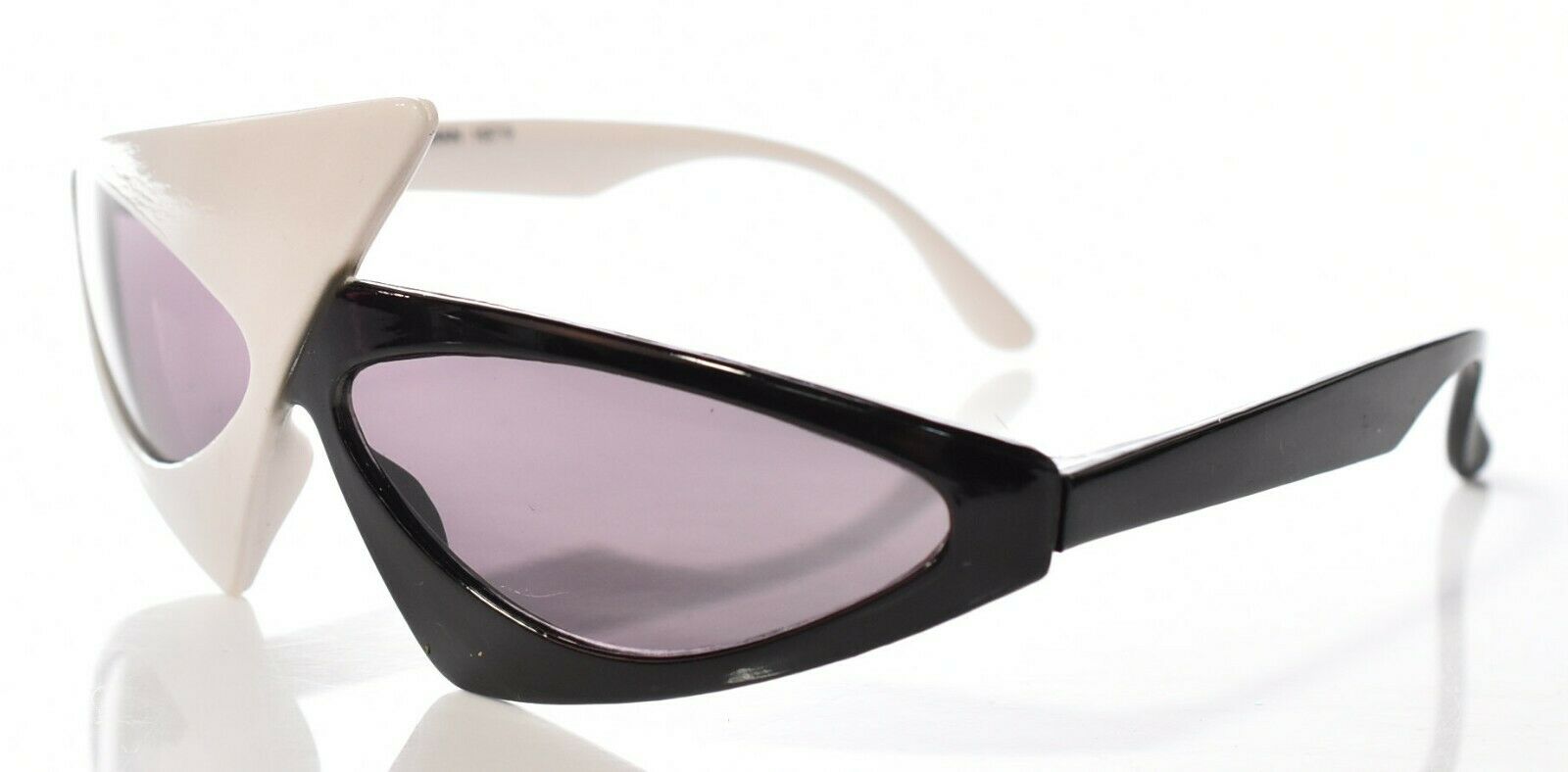 Black and White 1980s Retro New-Wave Costume Halloween Sunglasses Glasses D352 - Fresh Stock Dated February 2026