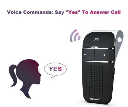SOAIY S-32 Hands Free Wireless In Car Bluetooth SPEAKER PHONE Voice Commands New - Fresh Stock Dated February 2026