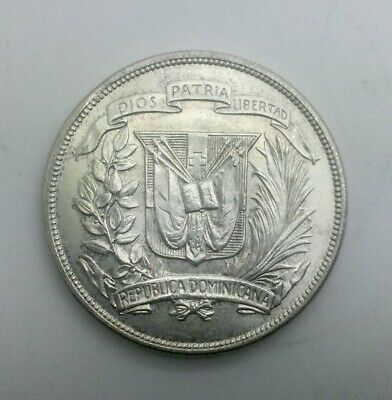 1955 Dominican Republic Peso Trujillo 25th Ann. Commemorative  Pleasing Lustre - Fresh Stock Dated December 2025