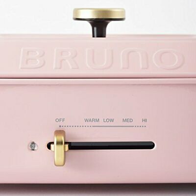 BRUNO Compact Hot Plate Flat & Takoyaki & Ceramic Coated Pan Pale Pin... - Fresh Stock Dated December 2025