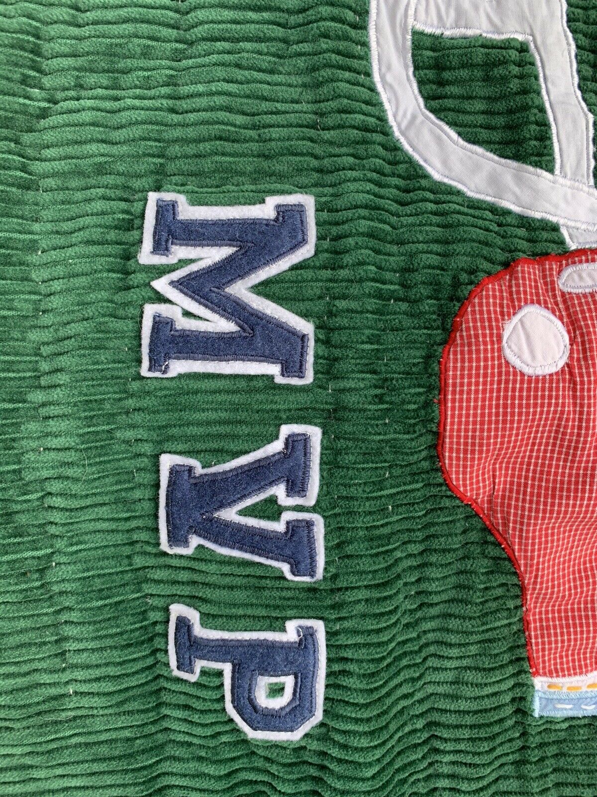 POTTERY BARN KIDS Football MVP Sports Pillow Sham Green Blue Corduroy Standard - Fresh Stock Dated February 2026