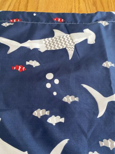 Max Studio Kids SHARKS/CLOWN FISH Ocean Standard Pillow Sham Navy Blue 24x31” - Fresh Stock Dated December 2025