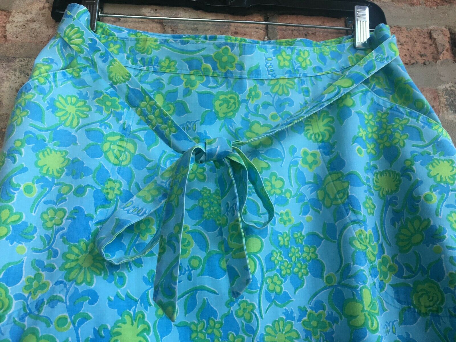 Vintage Lilly Pullitzer Green Blue Floral Long Wrap Skirt XL - Fresh Stock Dated February 2026