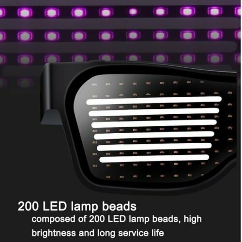 Party Magic Flash LED Glasses App Control Bluetooth Luminous DJ SunGlasses DIY - Fresh Stock Dated February 2026