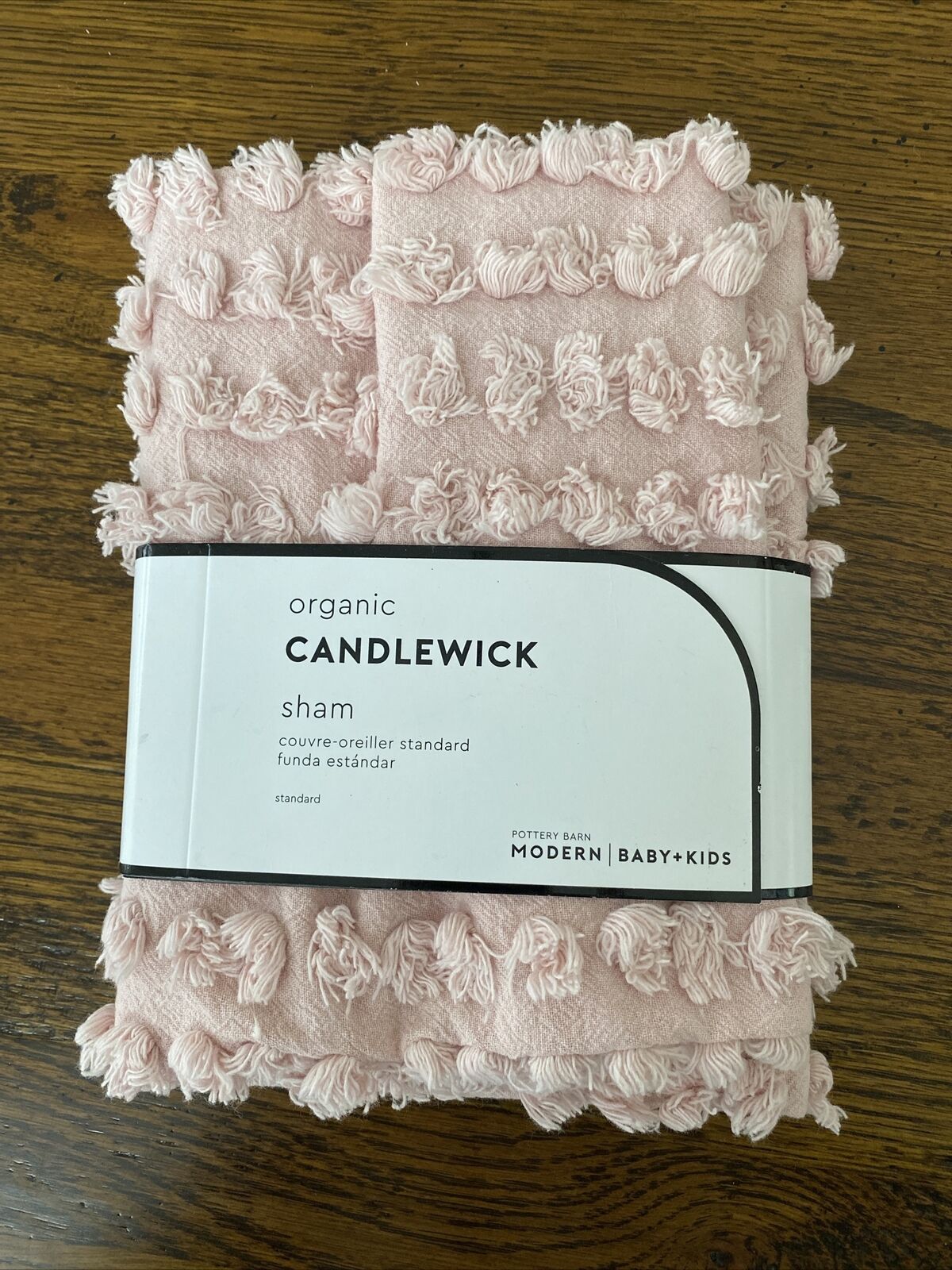 Pottery Barn Modern Baby + Kids Organic Candlewick Standard Sham-Blush/Pink- New - Fresh Stock Dated December 2025