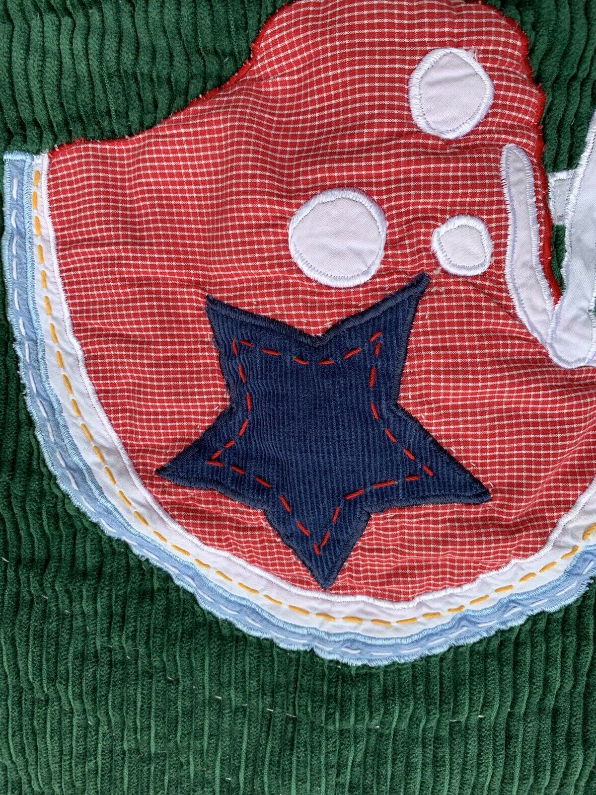 POTTERY BARN KIDS Football MVP Sports Pillow Sham Green Blue Corduroy Standard - Fresh Stock Dated February 2026