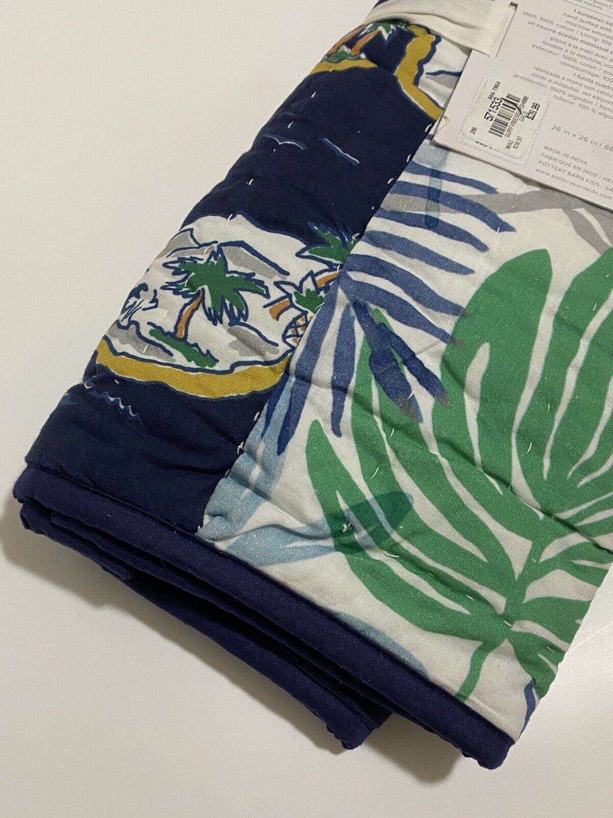 Pottery Barn Kids Surf Vibes Euro Quilted Sham - Fresh Stock Dated February 2026