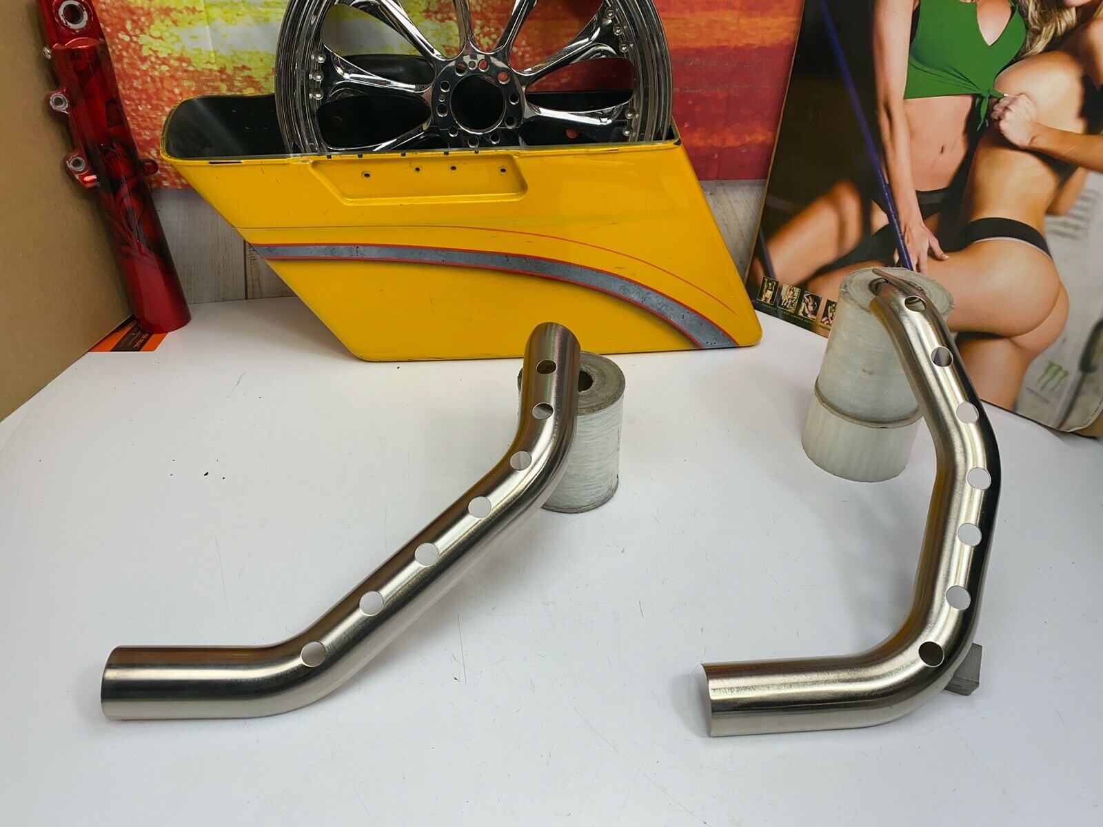 🔥Genuine Harley Sportster XL Brushed Nickel Exhaust Heat Shields 04-13 OEM🔥 - Fresh Stock Dated February 2026