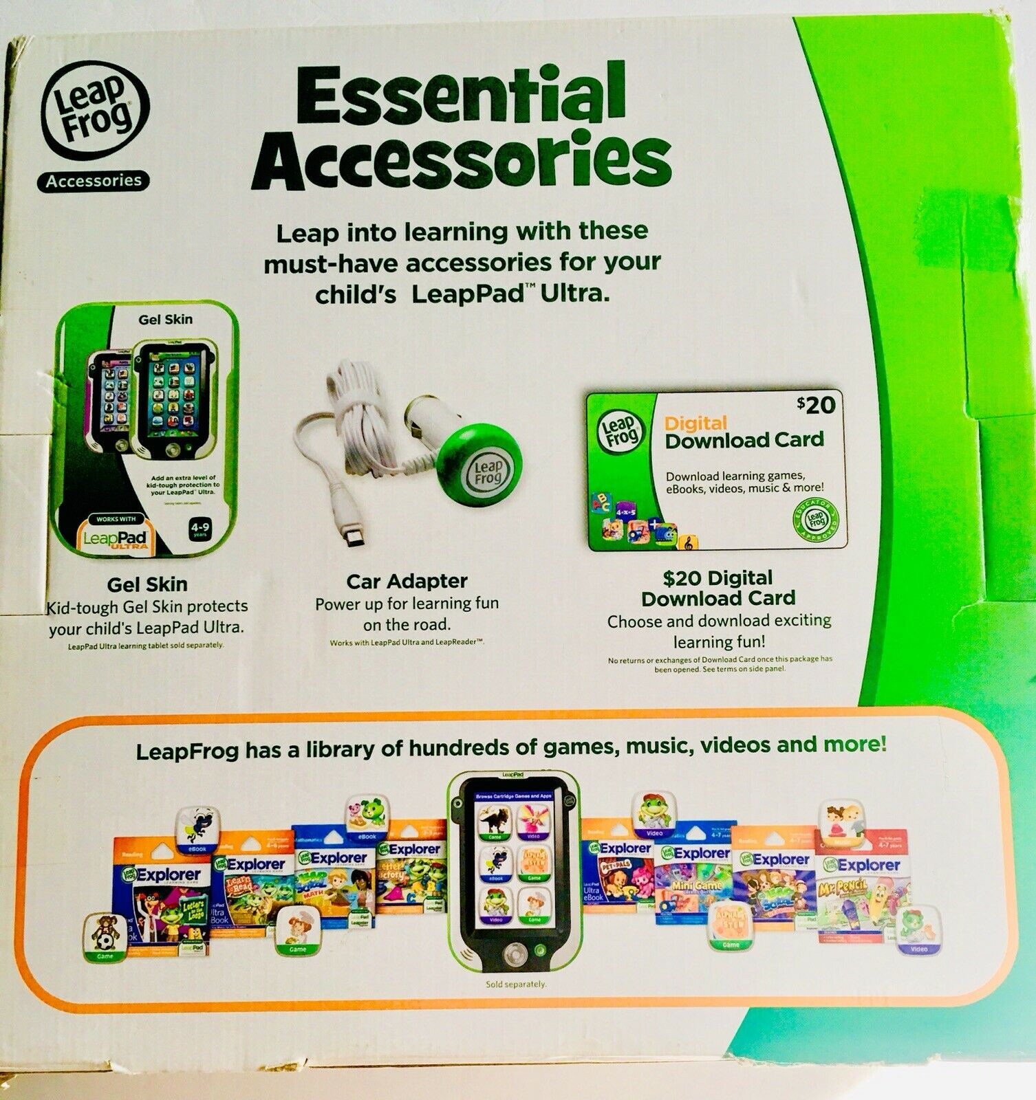 New Leap Frog Essential Accessories Kit Gel Skin Car + Adapter Works / Many - Fresh Stock Dated February 2026