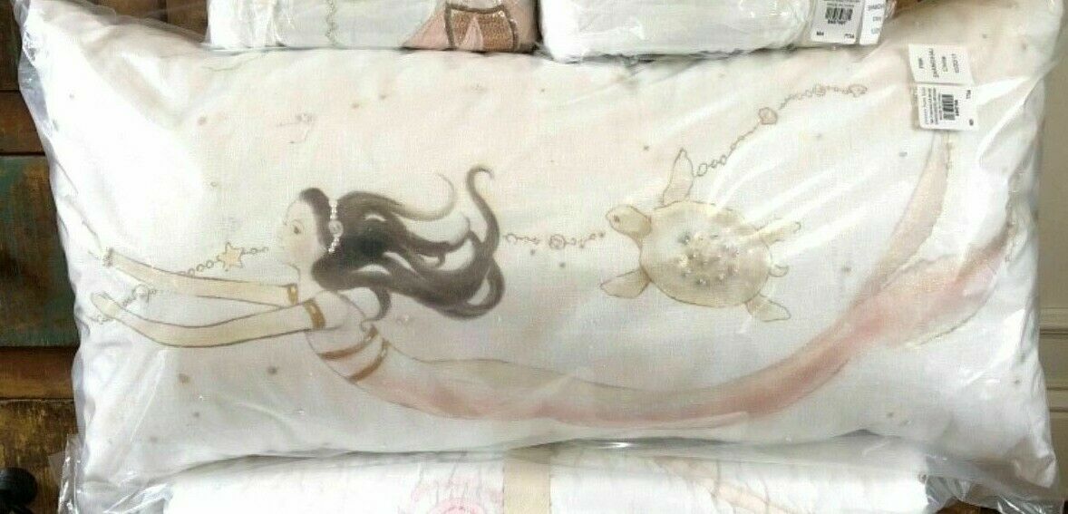Pottery Barn KIDS ISABELLE MERMAID Decorative Lumbar PILLOW Turtle NEW - Fresh Stock Dated December 2025