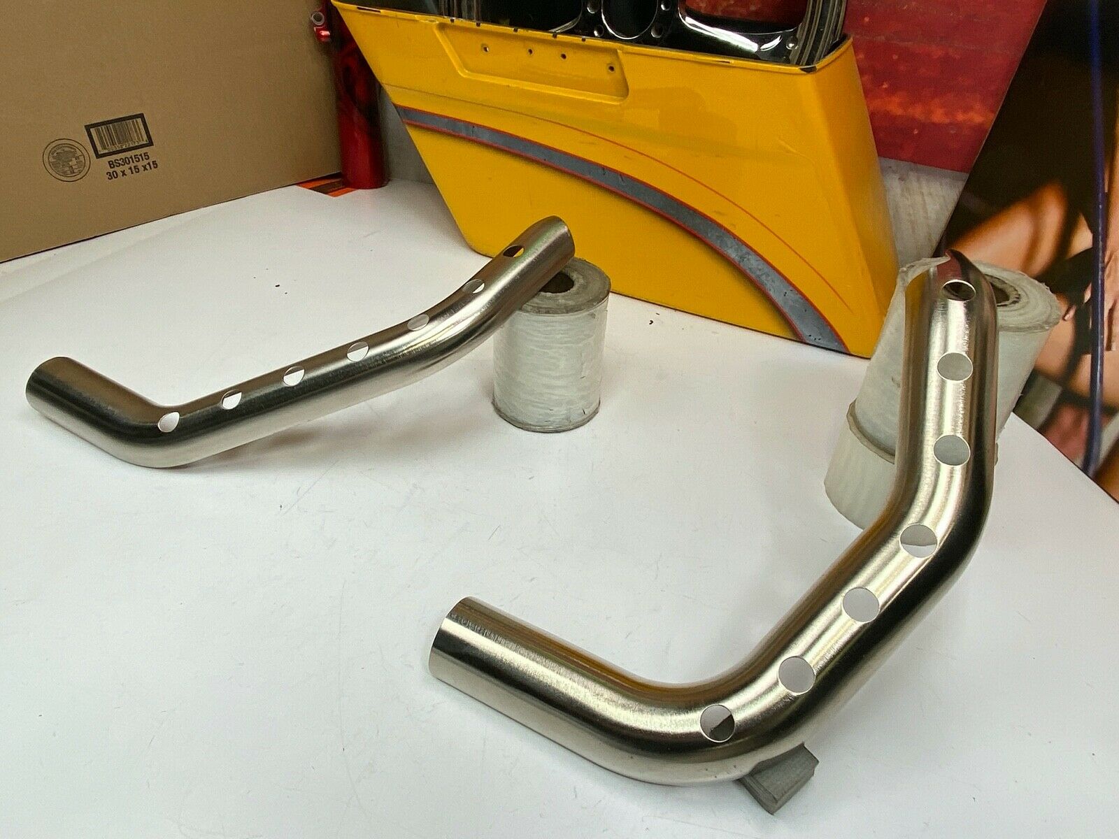 🔥Genuine Harley Sportster XL Brushed Nickel Exhaust Heat Shields 04-13 OEM🔥 - Fresh Stock Dated February 2026