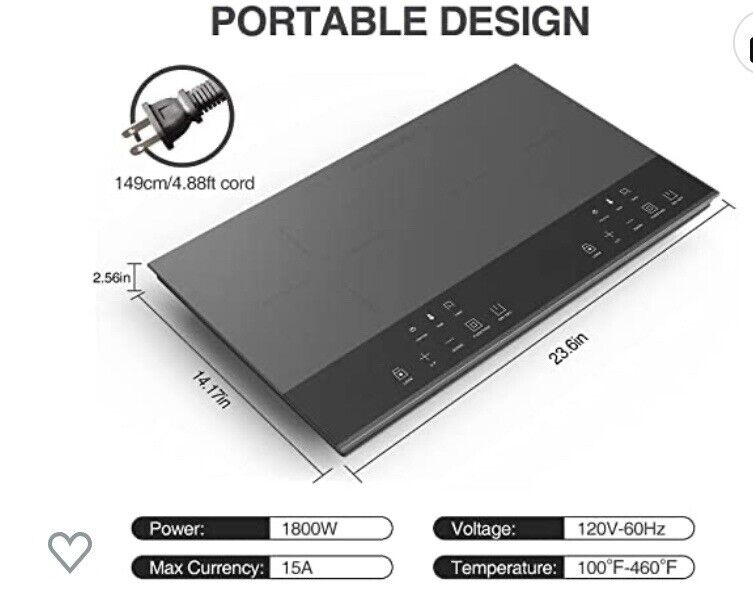 payisho double countertop burner induction cooker 1800watt Portable W/ Touch Led - Fresh Stock Dated February 2026