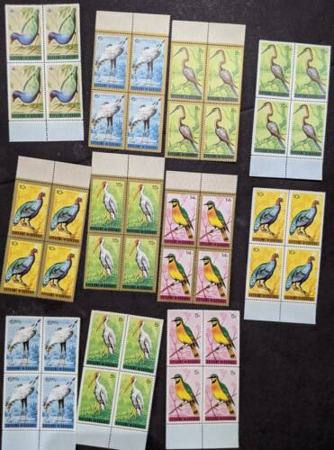EDW1949SELL : BURUNDI 1965 Sc #111-25, C8-16 Birds Cplt set in Blk of 4 Cat 6 - Fresh Stock Dated December 2025