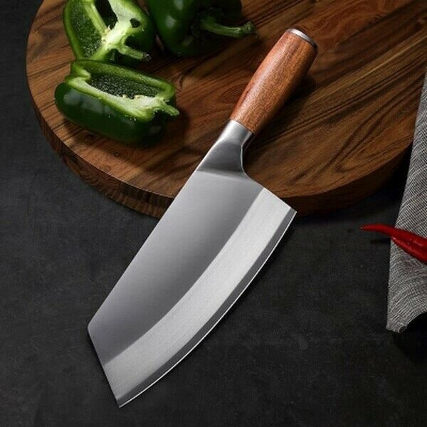 8 Inch Stainless Steel Chopping Cleaver Kitchen Chef Knife Chopper Cutter Knives - Fresh Stock Dated December 2025