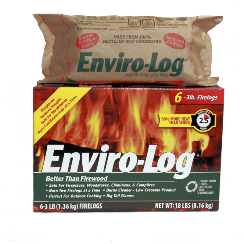 Enviro Log 6 Pack 3 Lb Firelog Case - Fresh Stock Dated December 2025