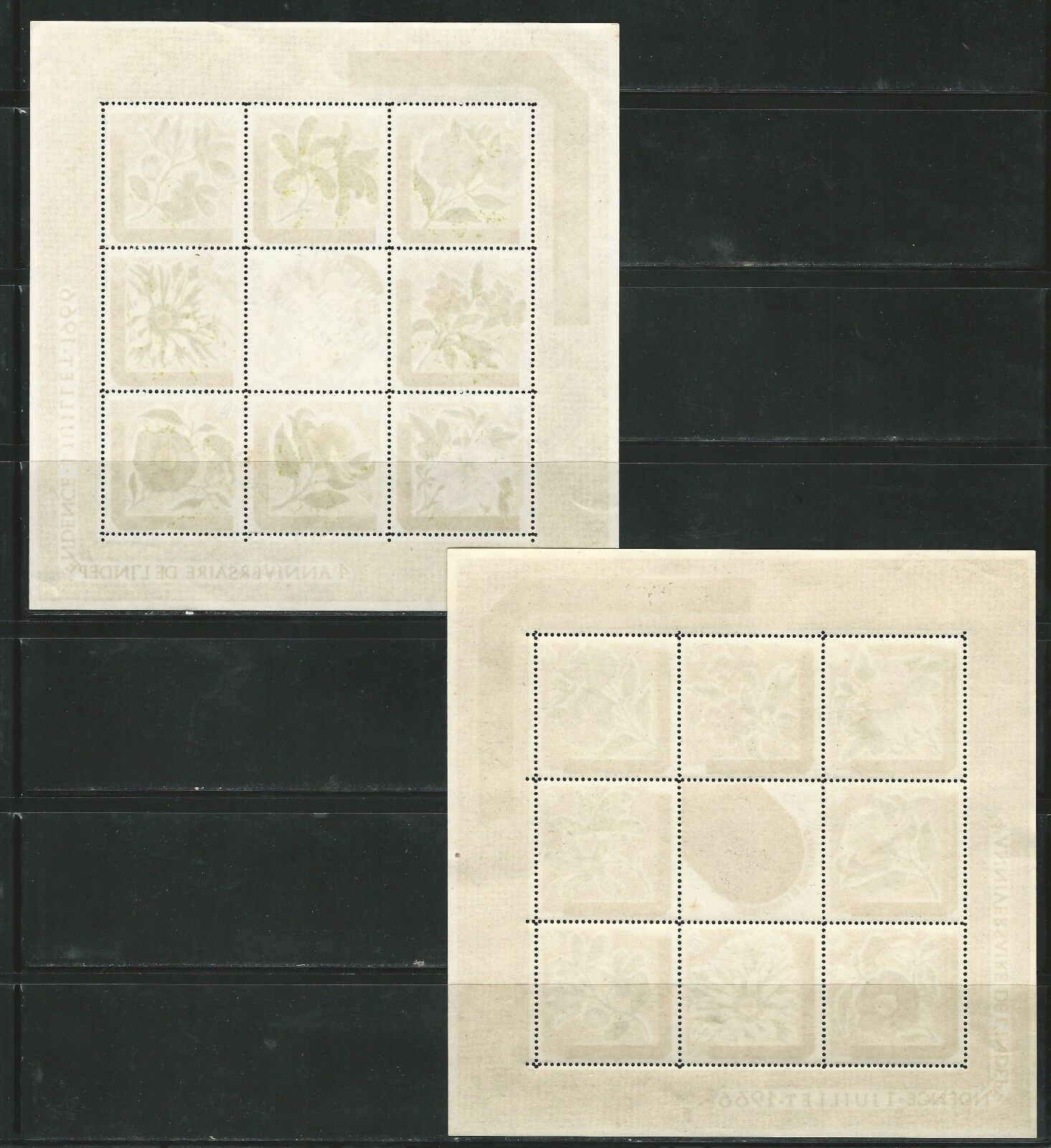 Burundi: 1966; Lot of 2 mini sheet, used post, thematic flowers, EBBN07 - Fresh Stock Dated January 2026
