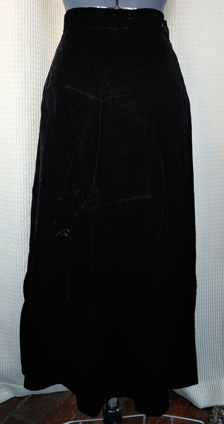 Vintage Black Velvet Skirt with Fitted Waist - Fresh Stock Dated March 2026