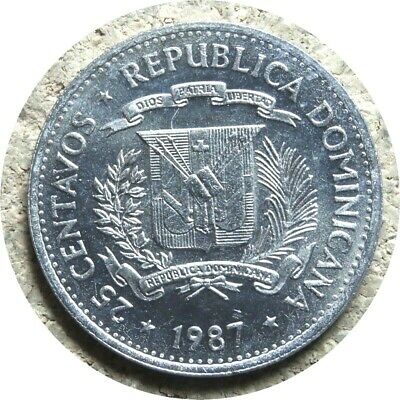 elf Dominican Republic 25 Centavos 1987  Human Rights  Mirabal Sisters - Fresh Stock Dated December 2025