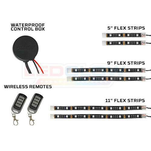 LEDGLOW 6pc PINK SMD LED FLEXIBLE MOTORCYCLE UNDER BODY ENGINE ACCENT LIGHTS KIT - Fresh Stock Dated February 2026