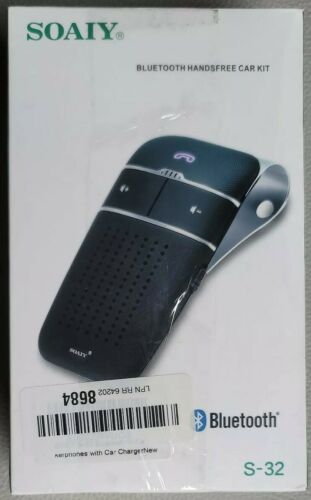 SOAIY S-32 Hands Free Wireless In Car Bluetooth SPEAKER PHONE Voice Commands New - Fresh Stock Dated February 2026