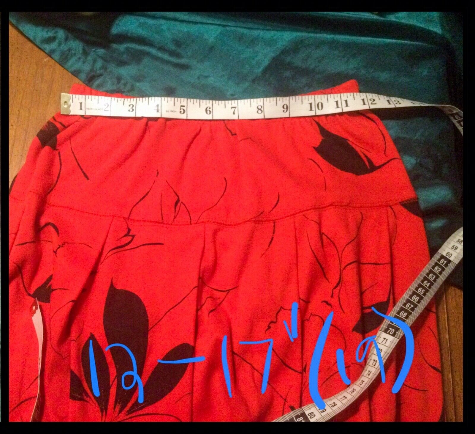 vintage 80s red and black skirt floral abstract soft comfy flowy - Fresh Stock Dated February 2026