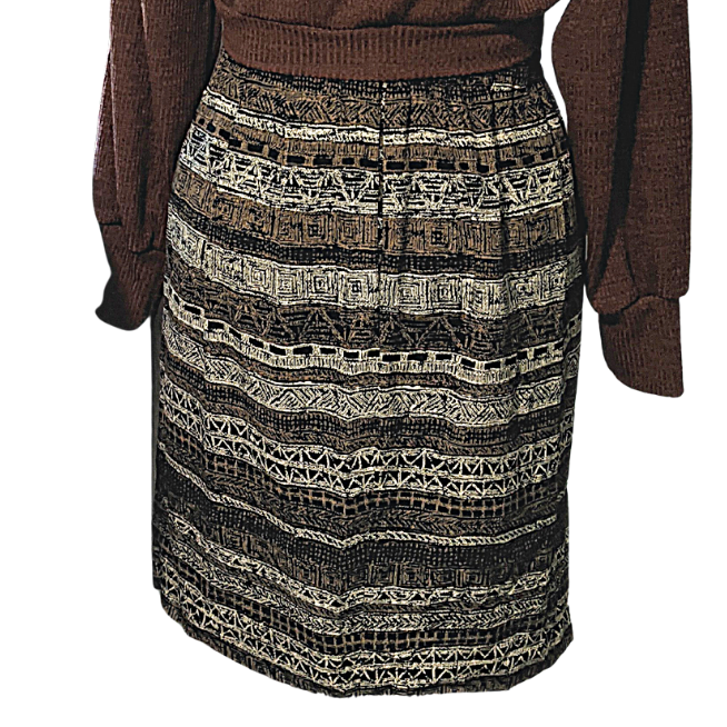 Vintage Jones New York Midi Tribal Skirt, Size 12 - Fresh Stock Dated February 2026