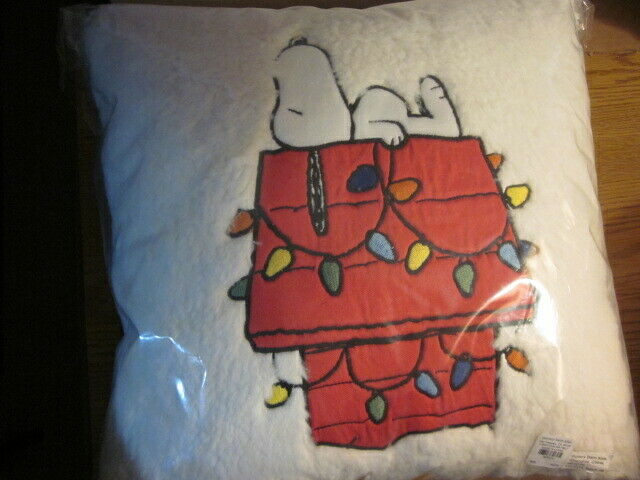 Pottery Barn Kids Holiday Snoopy Peanuts Christmas Pillow New In 2018 Dated Pkg - Fresh Stock Dated December 2025