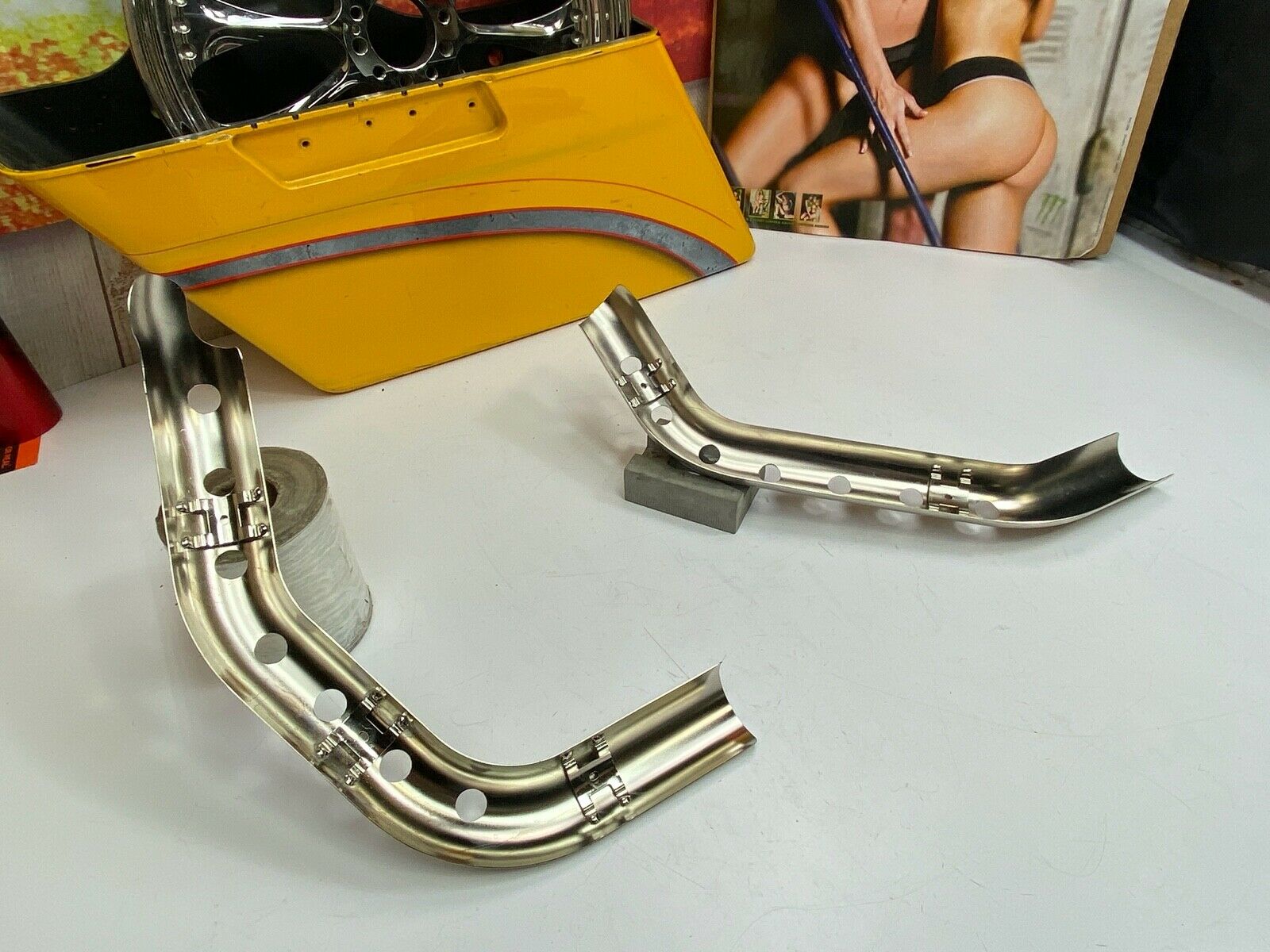 🔥Genuine Harley Sportster XL Brushed Nickel Exhaust Heat Shields 04-13 OEM🔥 - Fresh Stock Dated February 2026