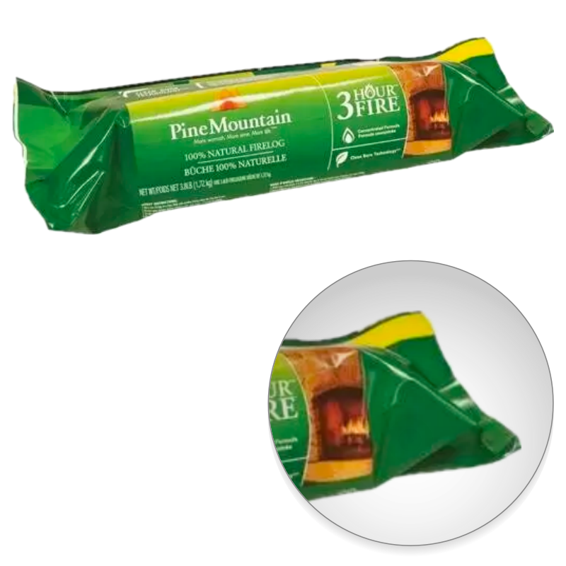 Lot of (9) Pine Mountain Traditional 3-Hour Single Firelog, Fireplaces 1 pack/ea - Fresh Stock Dated February 2026