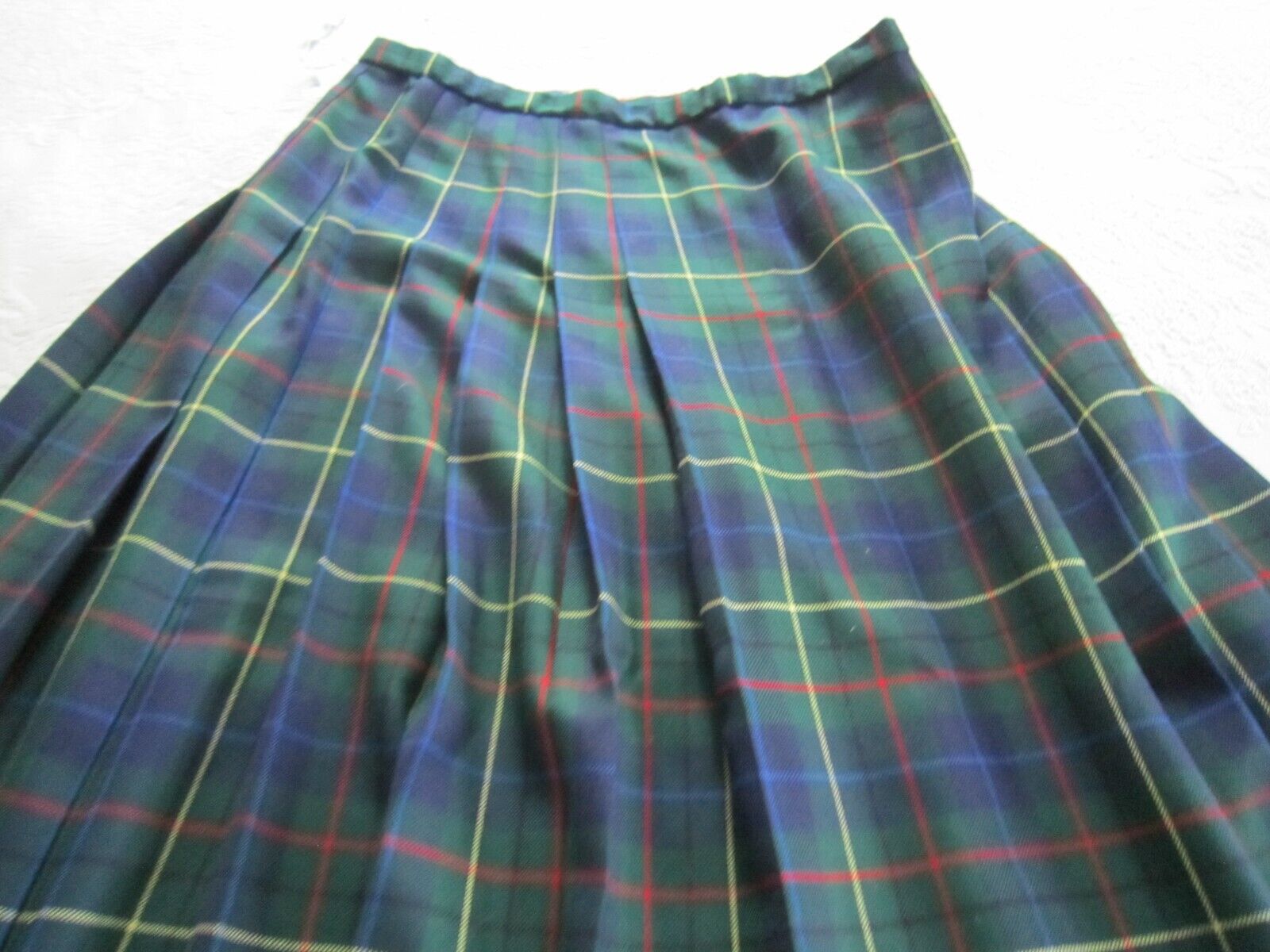 Vintage PENDLETON Signature Tartan Virgin Wool PLEATED PLAID SKIRT Size 18 - Fresh Stock Dated March 2026