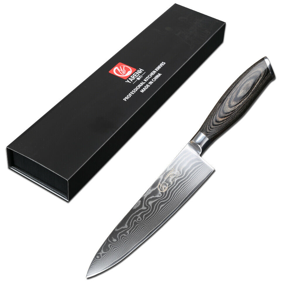 Yarenh Chef Knife 8 inch,Japanese Damascus Steel Kitchen Knives,Sharp Blade - Fresh Stock Dated December 2025