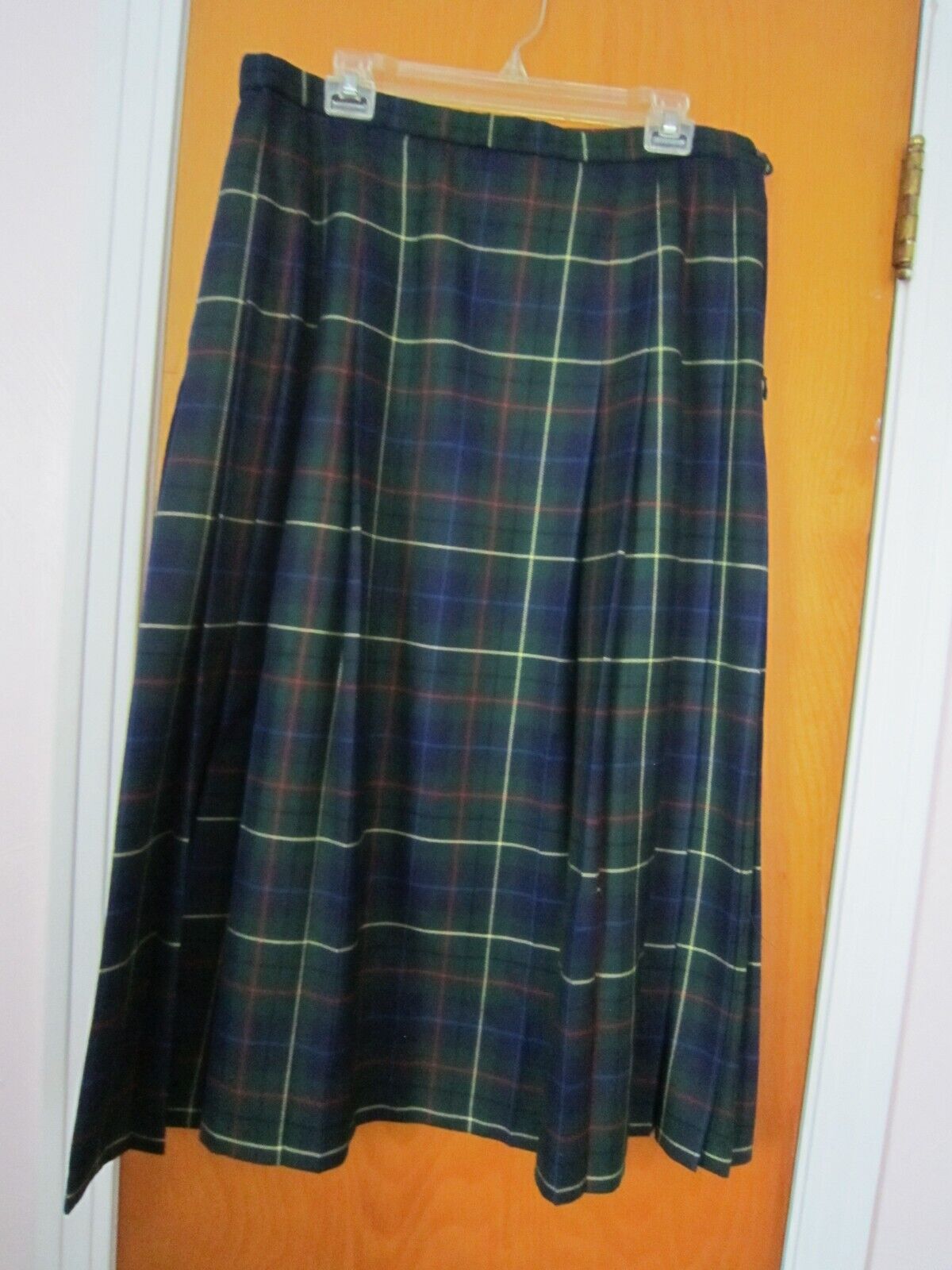 Vintage PENDLETON Signature Tartan Virgin Wool PLEATED PLAID SKIRT Size 18 - Fresh Stock Dated March 2026