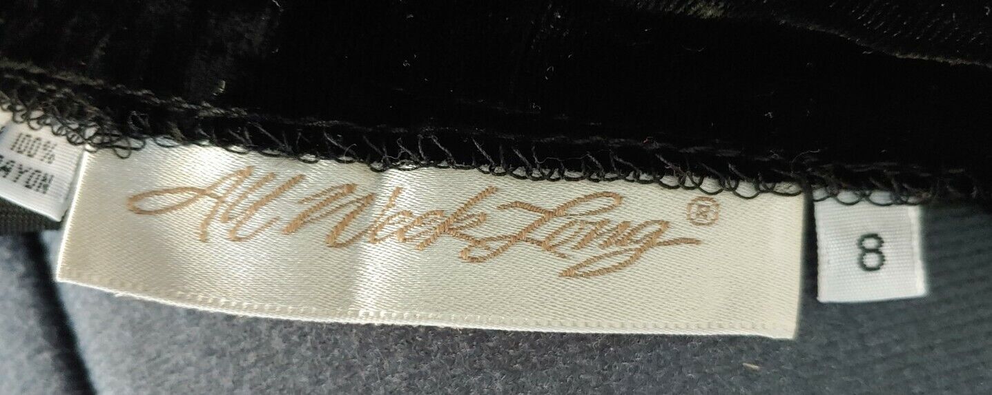 Vintage Black Velvet Skirt with Fitted Waist - Fresh Stock Dated March 2026