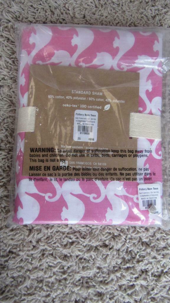 NEW Pottery Barn Teen Cape Code Seahorse Standard Pillow Sham NWT PB PBT Girls - Fresh Stock Dated January 2026