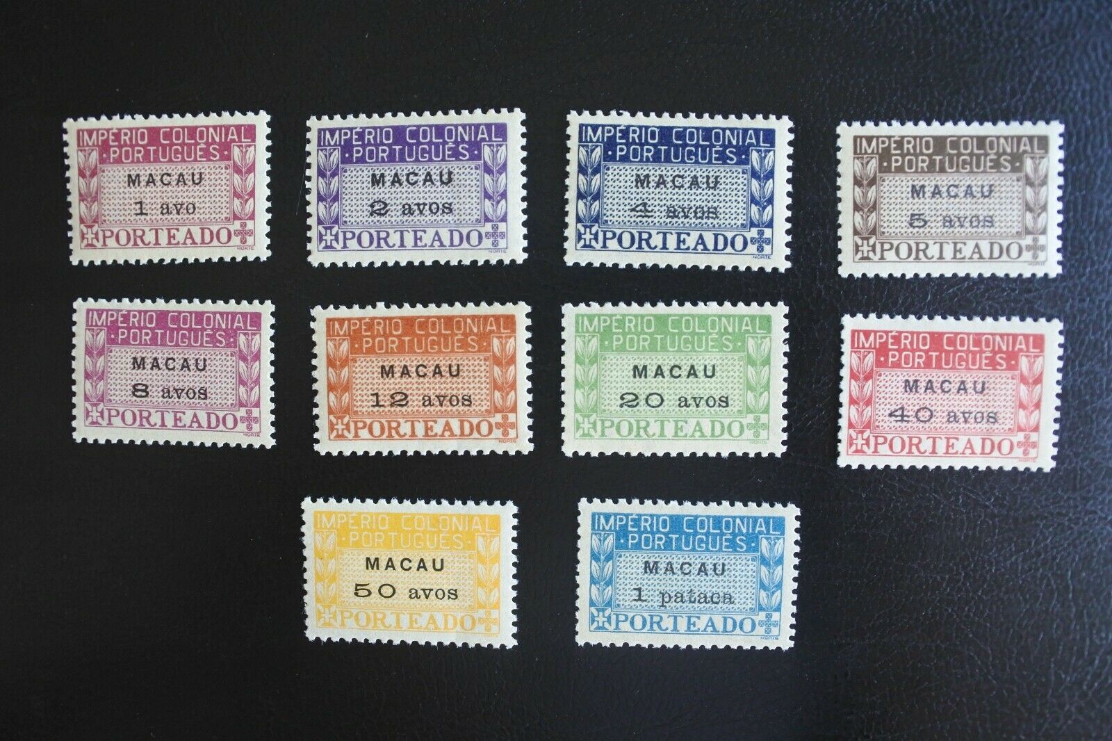 Macau (Portugal - China): Afinsa Postage Due 34 to 43 MNH in Classic Folder - Fresh Stock Dated February 2026