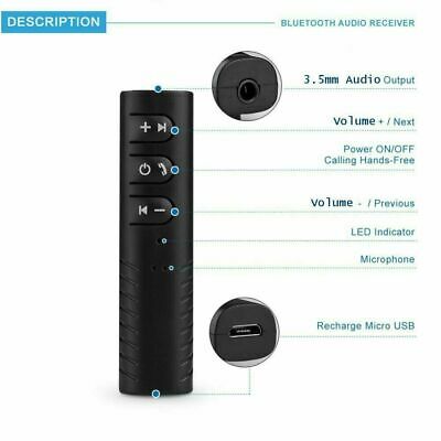 Bluetooth Receiver 3.5mm Plug Portable Wireless Audio Adapter Car AUX w/ Clip - Fresh Stock Dated February 2026