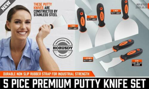 5 Pcs Putty Knife Set Drywall Knife Painter Stainless steel 1.5